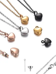 Cremation Jewelry Small Heart Urn Necklace for Ashes, Stainless Steel Memorial Keepsake Pendant for Women & Men, All Season Wear, Love Heart Necklace, Heart Shaped Necklace