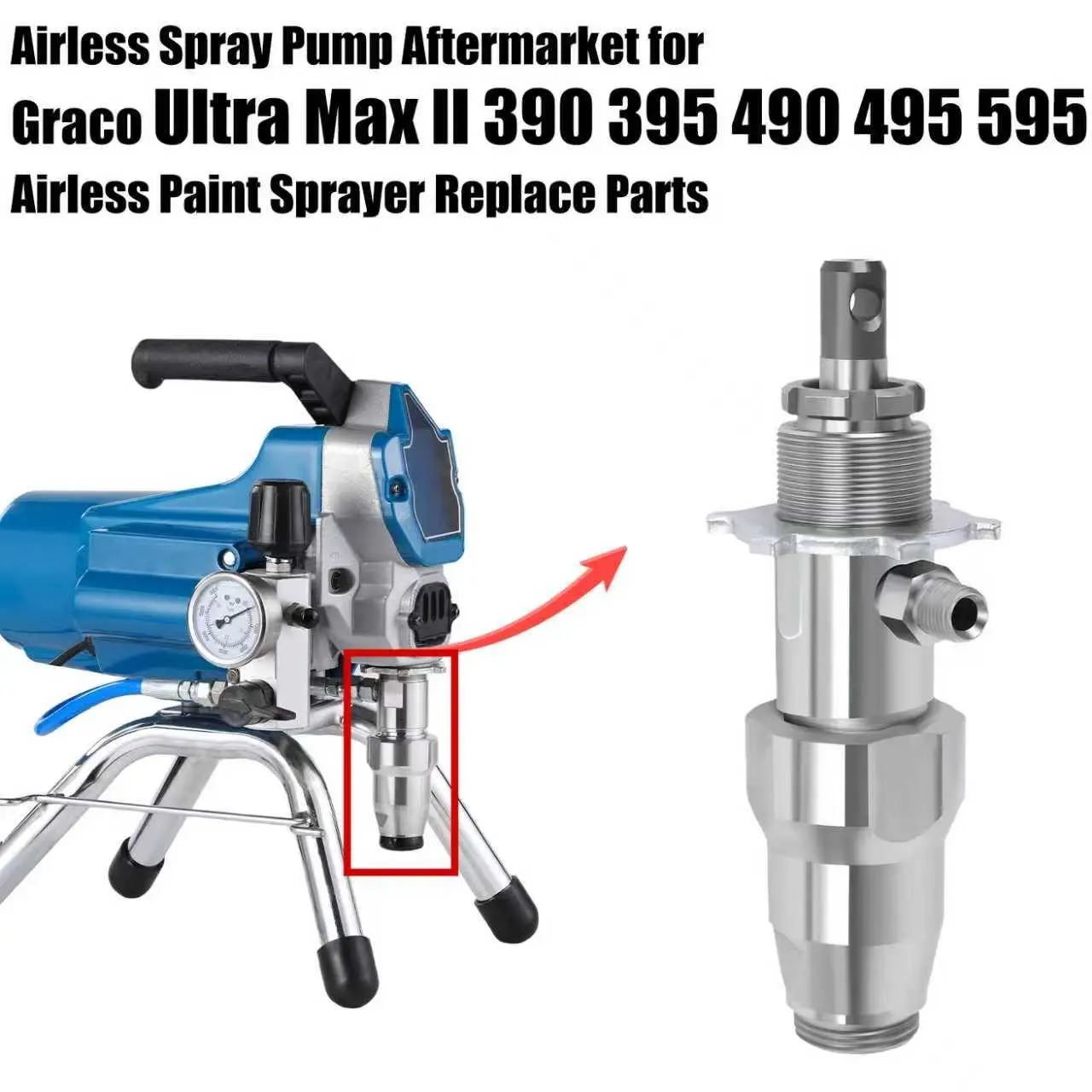 1 Set Aftermarket Replacement Parts Airless Spray Pump 248204 for Graco Ultra Max II GMax 695 795 LineLazer 3900 Airless Paint Sprayer Paint Sprayer Accessories Durable Hardware