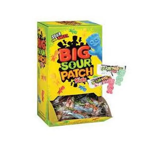 Sour Patch Kids 240 Count in display box. Each display box contains 240 pieces. Individually wrapped.