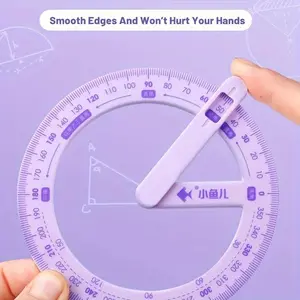 Japanese Cartoon 360° Rotatable Angle Teaching Tool, Ideal for Math & Geometry Learning, Enhances Precision in Angles Measurement