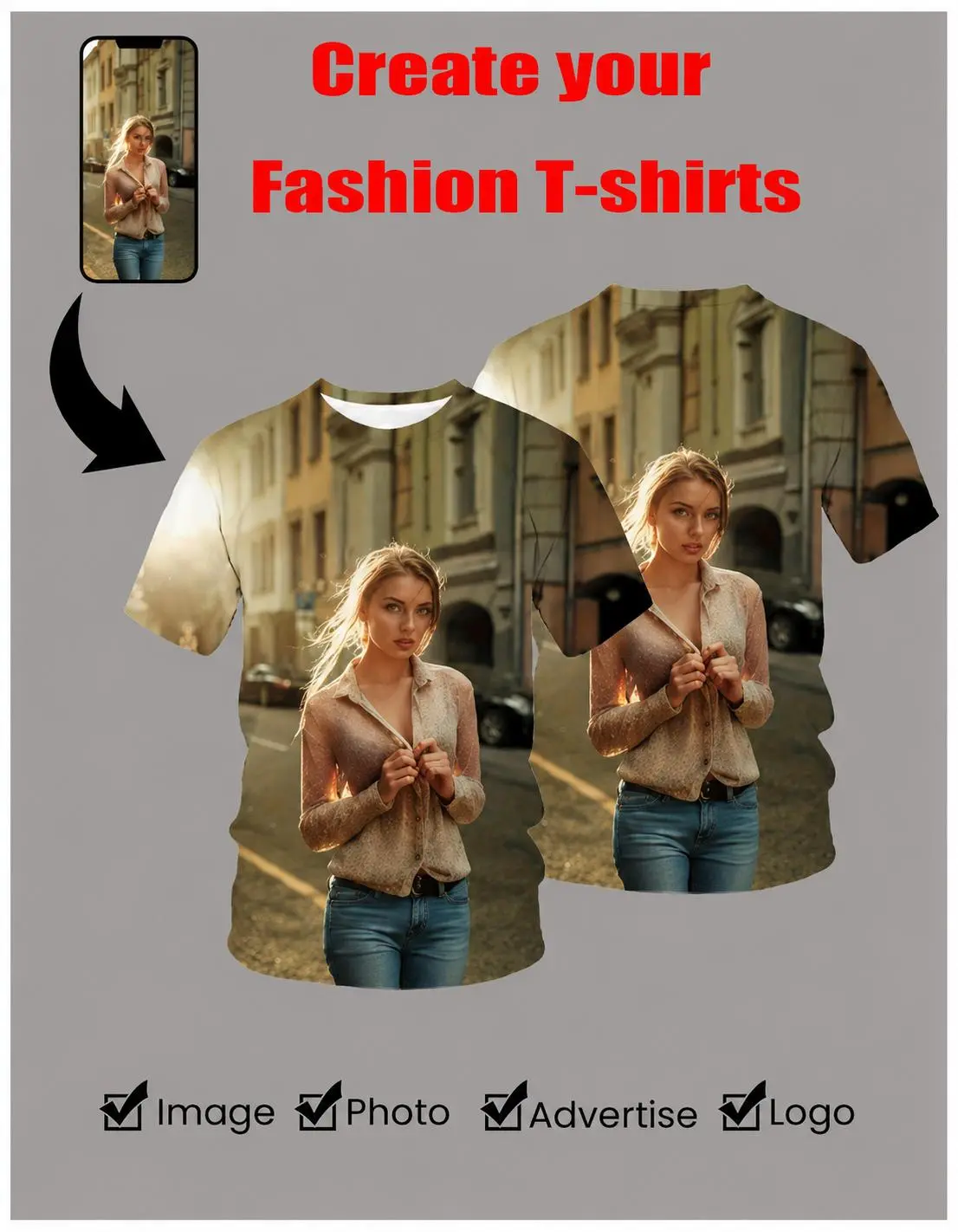 Men's 3D Full-Body Custom Photo T-Shirt - Opaque Crew Neck Breathable Shortsleeve Essential Tops, Personalized Picture Upload Fabric Tee, Machine Washable Couple Gift Apparel, Fit, Comfortable, Round Neck, Smooth, Photo Print, Streetwear, Casual