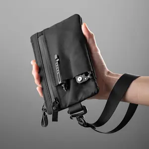 Men's Multi-Functional Clutch Wallet - Compact Form Tool Organizer, Passport Bag, ID Card Holder, Coin Purse with Adjustable Strap, Multi-Storage for Travel