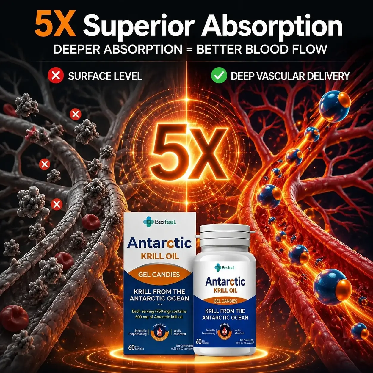 High-quality krill oil—newly upgraded, with minimal odor and easy to swallow.