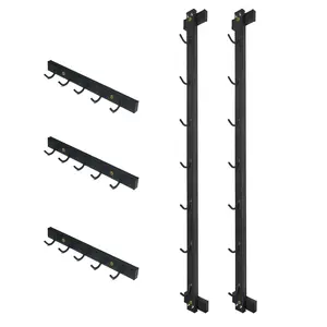 Wall Mounted Lat Pull Down Bar Organizer With Hooks, Home Gym Attachment Storage Rack For Lat Pulldown Attachments, Cable Attachment Rack For Gym Accessories