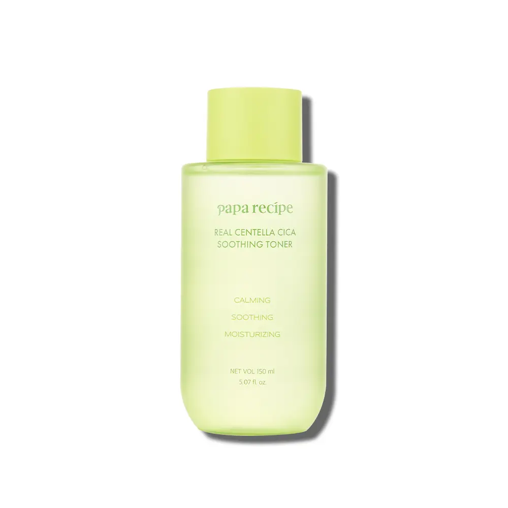 Papa Recipe Real Centella CICA Soothing Toner (150ml / 5.07fl oz) - Centella Soothing Care, Gentle PHA Exfoliation, Daily Mild Toner, Gentle PHA Exfoliation, Korean Skincare