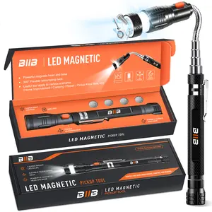 BIIB Cool Gifts for Men & Women, Extendable Magnetic Pickup Tool with LED Flashlight, Telescoping Magnet for Hard-to-Reach Areas, Perfect Gift for Dad, Him, Husband, Grandpa