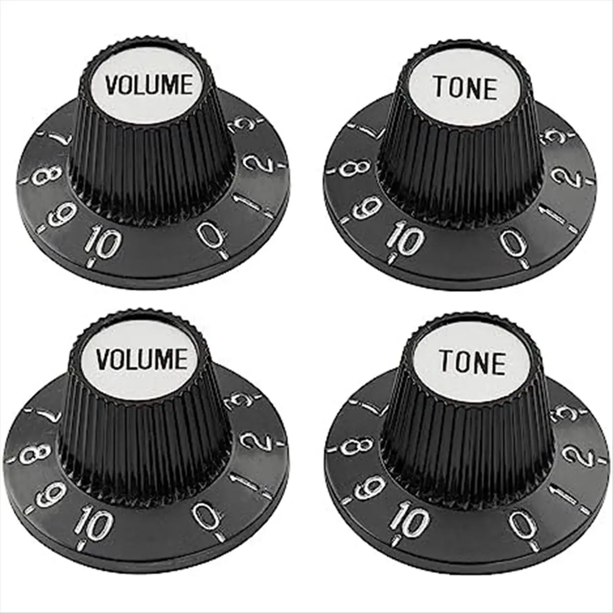 Witch Hat Auto Replacement Part Knobs, Plastic-Material 6mm Fine Splines 29mm Base Outer Diameter Tone-Volume Control Knobs for Fender Electric Guitar, Bass Amplifier (Inch-Sized Aluminum Accessory), Base Outer Diameter 29Mm
