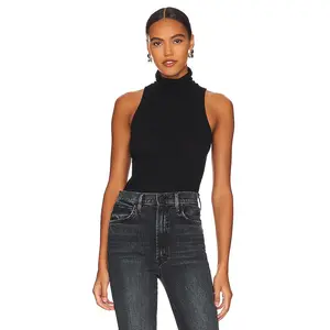 Enza Costa Cashmere Halter Turtleneck in Black