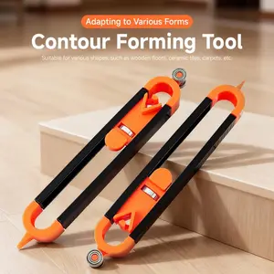 yuntop 1 Pack Precise Contour Scribe Tool with 1 Pencil, Upgrade Contour Measuring Tool with Adjustable Lock for Woodworking Finish Carpenter, DIY Handyman, Construction