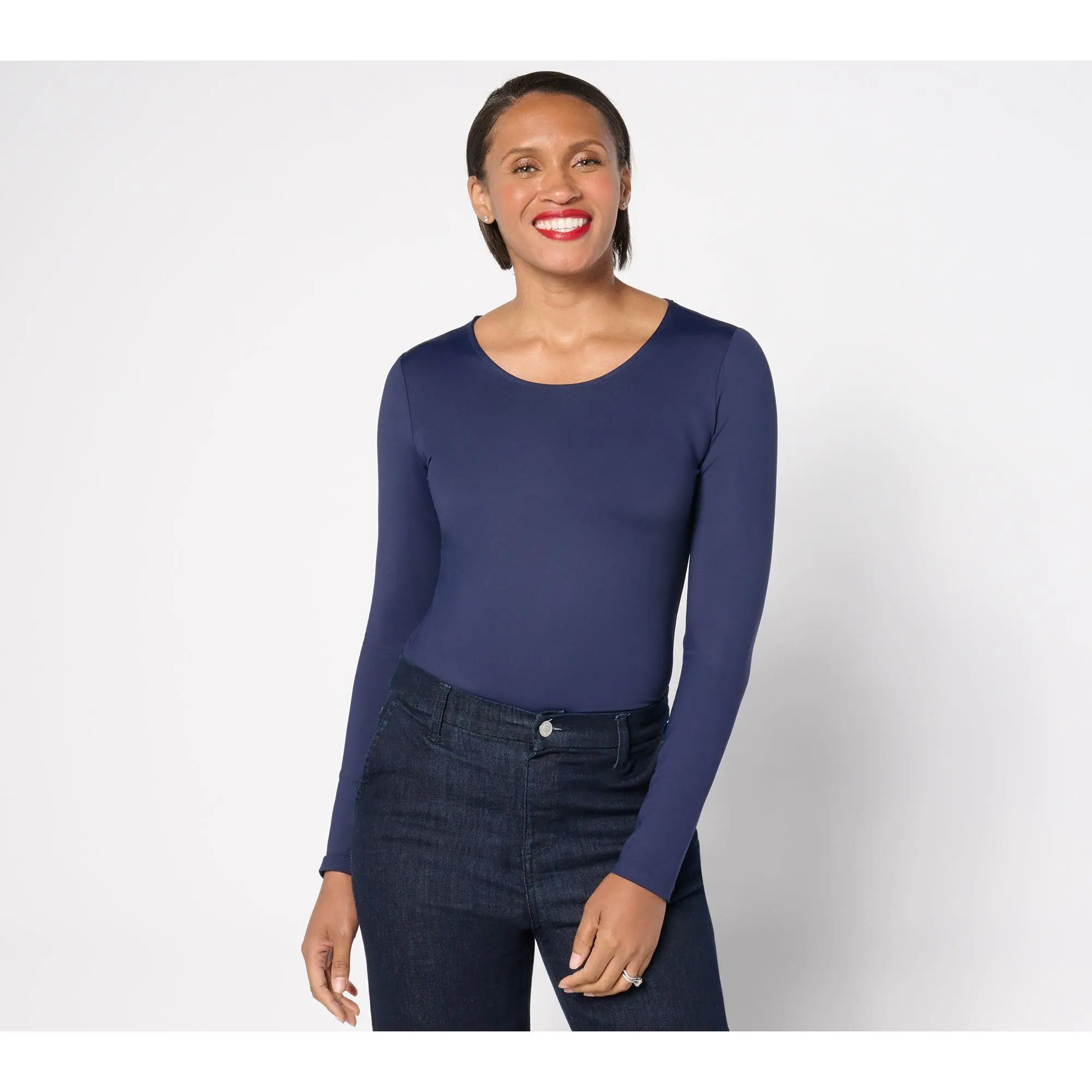 Susan Graver Smoothing Essentials Jersey Ballet Neck Top