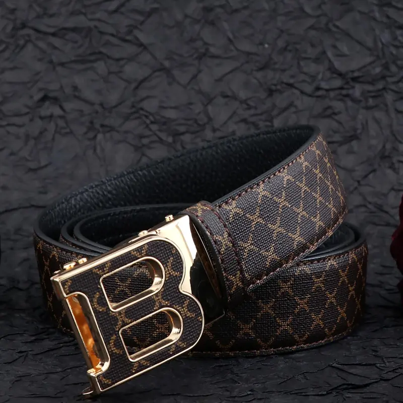 Men's Business Fashion Letter Design Belt, Casual Waistband for Jeans Trousers, Trendy All-match & Exquisite Belt for Birthday Gift, Street Style Belt, Belts Men