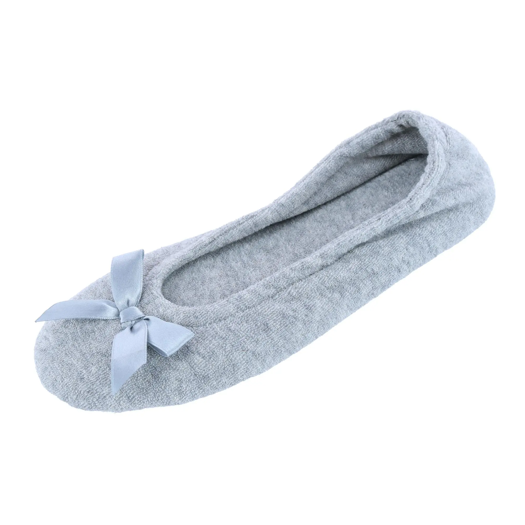 CTM Women's Terry Ballerina Slipper House Shoe, Ballerina Slippers