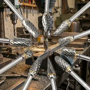 Professional Tungsten Carbide Rotary Burr Set: 10-Piece 3mm & 6mm High-Performance Electric Engraving Polishing Tools for Metal Woodworking, Mechanical Repair, Model Making & Furniture Finishing