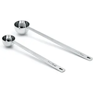 2 count Coffee Scoop Spoon - 1 Tbsp (15ml) & 2 Tbsp (30ml) Measuring Tablespoon - Stainless Steel Coffee Measuring Spoon - Long Handle Measuring Spoons for Ground Coffee, Loose  and