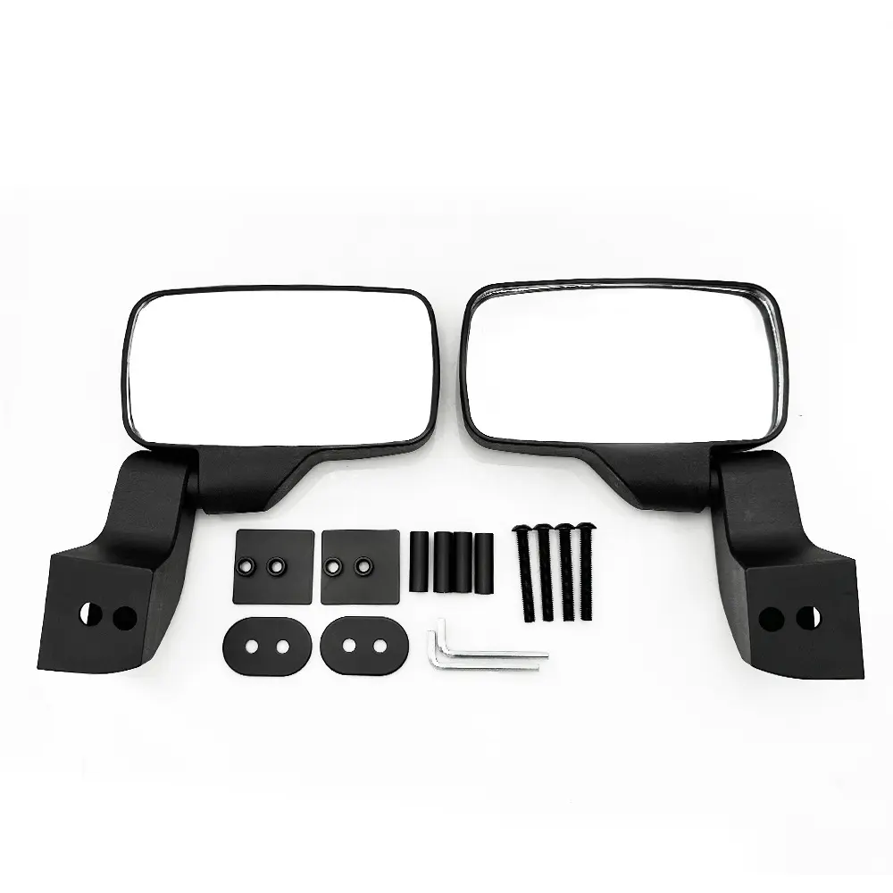 UTV Side View Mirror Set (2 Pieces) with Adjustable Lens, Mount Base, and Easy-Install Design for Compatible Applications