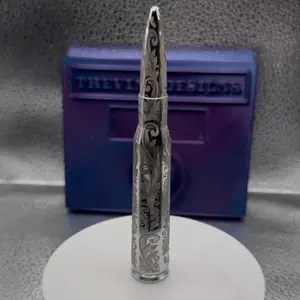 Trevino Designs Engraved Antena .50 Cal Style Distinctive Accessory for Ford Truck & Chevrolet Silverado Custom Scroll Work Engraving Easy Installation