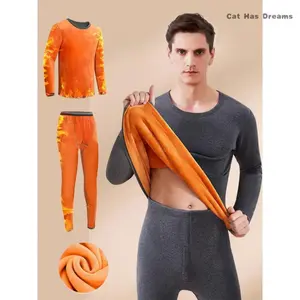 Men’s Winter Thermal Underwear Set – Ultra-Thick Fleece, Warm & Cozy Long-Sleeve Top and Pants for Middle-Aged to Elderly