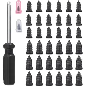 Tire Repair Rubber Studs, Vacuum Tire Repair Kit Spiral Rubber Studs, Tire Screw Plugs Quick Repair Tool, Motorcycle, Truck, Tractor Tire Flat Tire Repair Tire Repair Studs