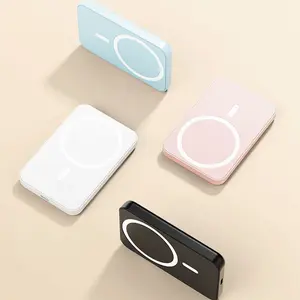MagSafe Wireless Power 10000mAh Magnetic Power Bank Compact for iPhone 12-17 Series Portable Charging Solution in Blue White Pink Black