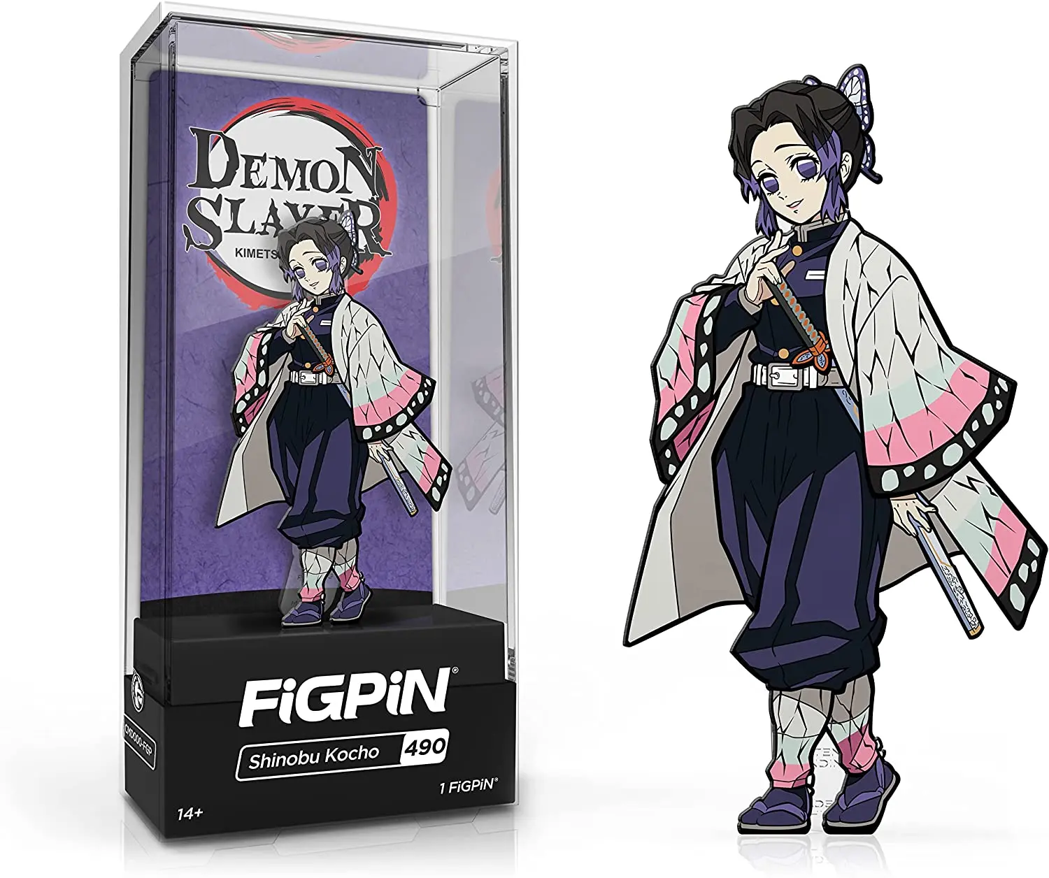FIGPIN Demon Slayer Shinobu Kocho #490 Enamel Collectible Pinback Pin, Anime Figures, Figure Anime