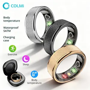 Colmi R10 Smart Ring, Unisex Fitness Tracker, 5atm Waterproof, Bluetooth-compatible Compatible, Distance and Step Counter, Fashion Design, Waterproof Pedometer