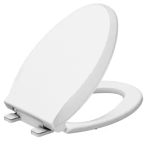 Heavy Duty Commercial Open Front Elongated Toilet Seat – Slow Quiet Close, Durable Polypropylene – Easy Install & Clean, Fits Most Public Restrooms – 18.5" White