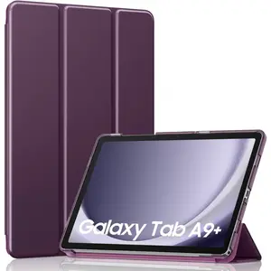 for Galaxy Tab A9 Plus/A9+ Case 11 inch 2023, Slim Stand Hard PC Translucent Back Shell Smart Cover for Galaxy Tab A9 Plus Tablet SM-X210/X216/X218, Auto Wake/Sleep, Dark Purple-USA