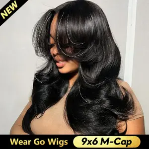 OQ HAIR Face-Framing Layered Cut Body Wave Wig M Cap 9x6 Wear Go Glueless Wig Human Hair Plucked With Natural Hairline #TikTokShopBlackFriday