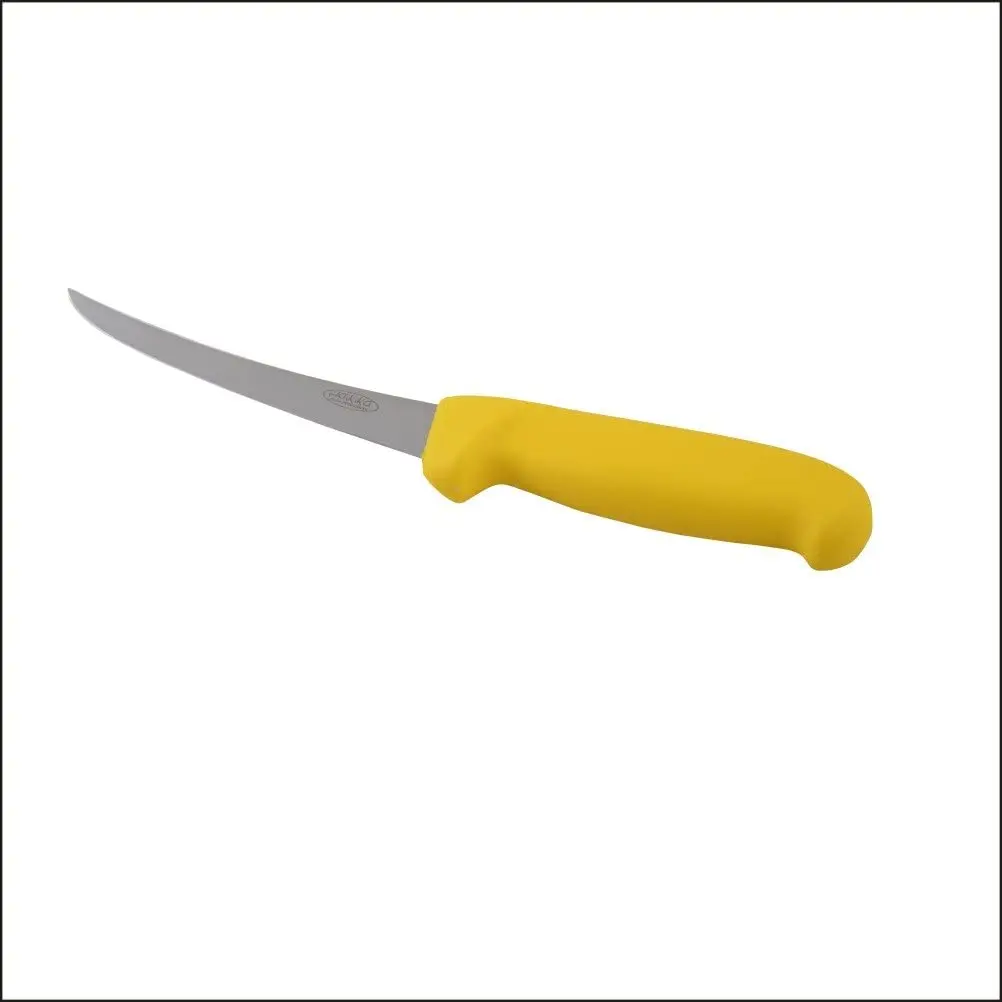 Hakka 6" Curved Boning Knife, High-Carbon Steel Butcher Knife for Meat Cutting, Professional Kitchen Knife for Deboning & Meat Processing