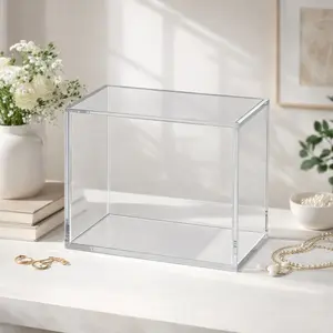 Transparent Display Box for Collectibles, Magnetic Closure, Thick Acrylic, Stackable, Ideal for Cards, Figurines, Statue Figurines, Jewelry, Home Decor, Collectible Figure Decor, Decorative Figurine, Christmas Gift