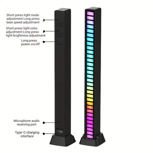 LED Light Bars, Color Lighting Gaming RGB Light Bar, TV Light Bar Microphone For Party Desktop, Suitable for Gaming, E-Sports, Parties, USB Powered, Sound-Sensitive