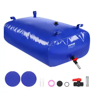 VEVOR Water Storage Bladder,  RV Water Tank, 1000D Blue PVC Collapsible Water Storage Containers, Large Capacity Soft Water Bag, Portable Water Bladder, Fire Prevention, Camping