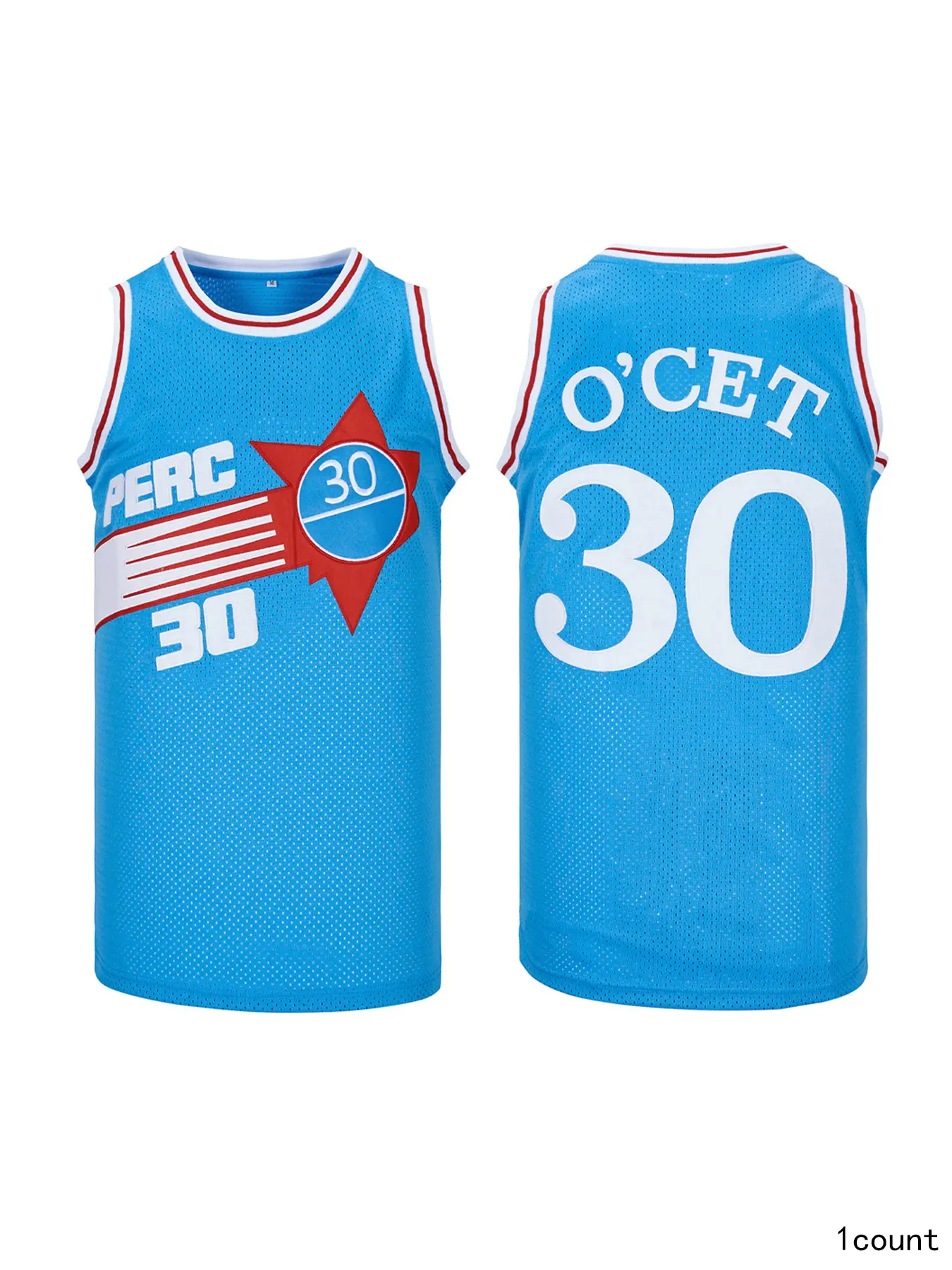 Men's Perc 30 Sleeveless Embroidered Polyester Mesh Basketball Jersey - Breathable, Lightweight, Quick-Dry Athletic Top with Tight/Loose Fit, American Sizes S-XL, Sports Clothing