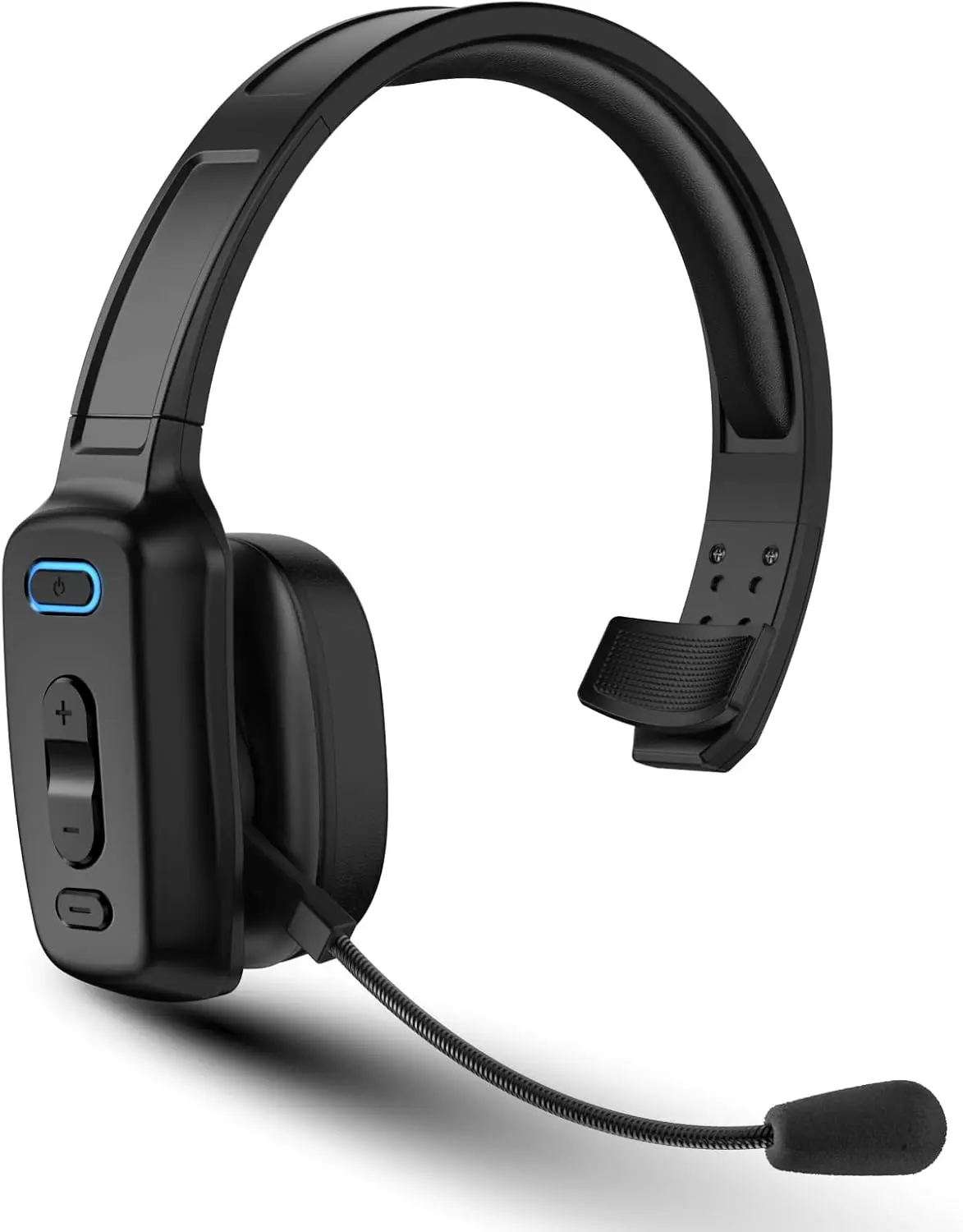 Trucker Bluetooth Headset, 60-Hour AI Noise-Canceling Mic for Driving Mute Button, Multipoint Pairing, Single-Ear Design, Over-Ear Comfort, Bluetooth 5.2 Wireless Headphone, Phone/PC, Office/Work
