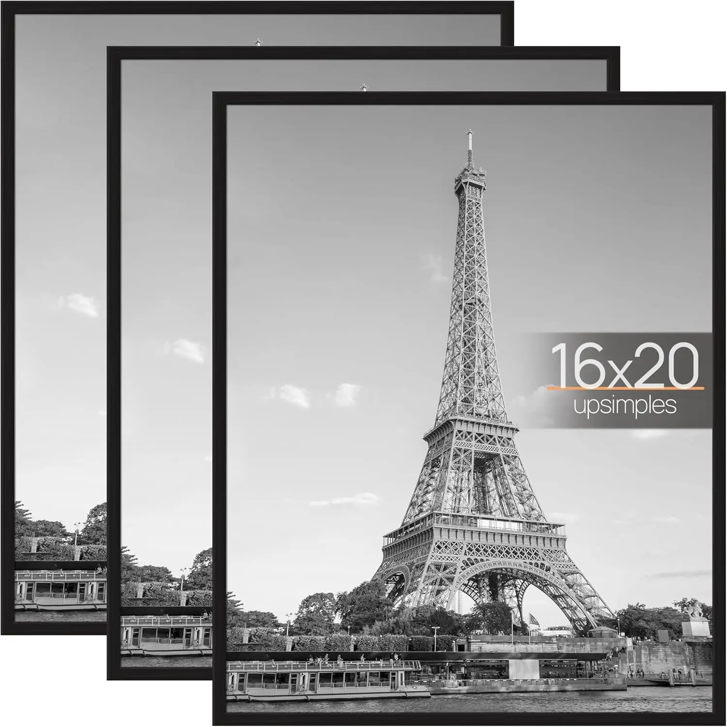 Frame Black 3 Pack, Poster Frames for Horizontal or Vertical Wall Mounting, Scratch-Proof Wall Gallery Photo Frame
