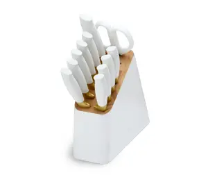 Drew Barrymore Stainless Steel 12 Piece Knife Set with Soft Grip Handles - Ideal for Kitchen Use - Block