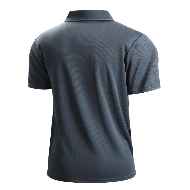 Men’s casual short-sleeve polo shirt, solid color, breathable and cool, suitable for all seasons—an ideal holiday gift choice, slim-fit business-casual shirt