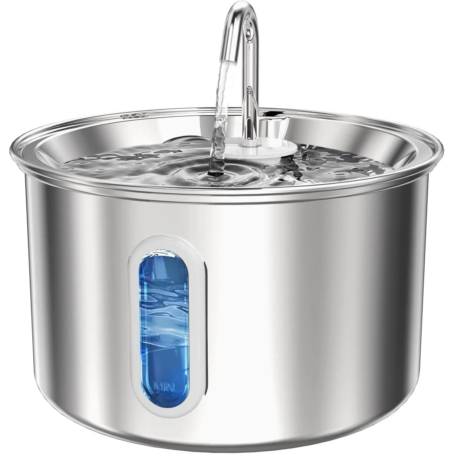 Stainless Steel  Water Fountain, 3L/101oz Pet Water Fountain,  Waterer with Quiet Pump and 4-Layer Filtration for Cats and Dogs