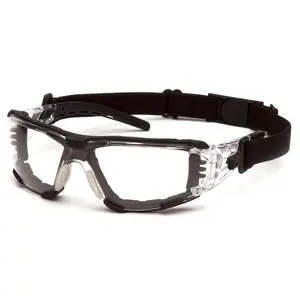 Pyramex Fyxate Safety Glasses Clear/Black Foam-Padded with Clear H2MAX Anti-Fog Lenses