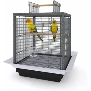 20" Small Bird Cage with Playground Stand, Portable Travel Cage & Carrier for Parrots, Parakeets, Cockatiels, Budgies, Medium/Small Birds
