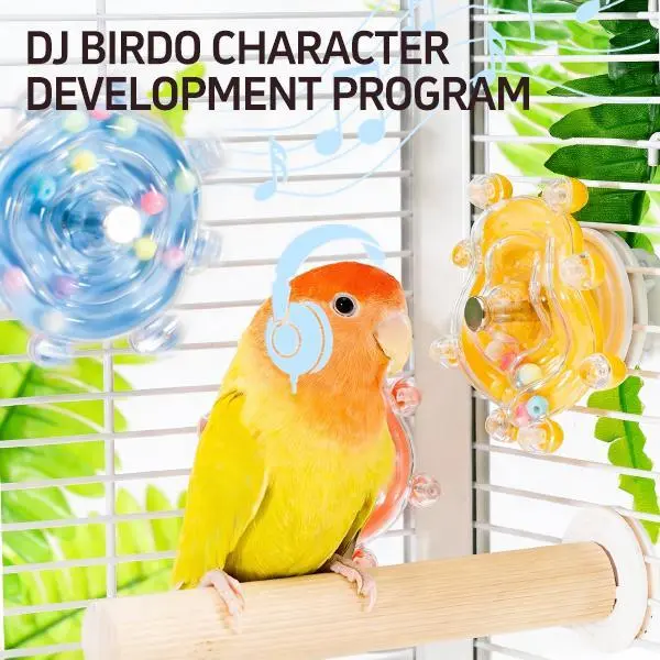 Plastic Parrot Spinning Disc Foraging Toy - Interactive Rotating Bell Toy, Reduces Stress, Relieves Boredom, Stops Feather Plucking & Destructive Chewing, Teething Pecking Enrichment Cage Accessory for Small Pet Birds (Budgies, Lovebirds)