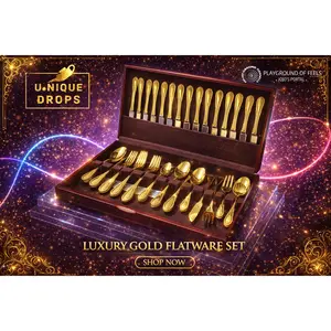U.NIQUE DROPS™: Farberware Antique Gold Flatware (63-Piece Set).