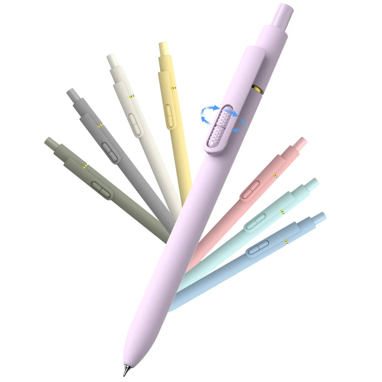 inkipen 8 Pack Colorful Gel Ink Pens，Quick-Dry 0.5mm Fine Point Fidget Pens for Smooth Writing, Journaling & Drawing, Aesthetic Morandi Color Pens for Women, School & Office Supplies (Morandi Colors)