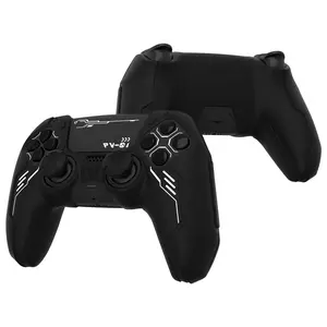 PlayVital Mecha Edition Silicone Cover Compatible with ps5 Controller with Joystick Caps and Stickers, Shockproof Non-Slip Grip Protector Accessories, Fits for ps5 Charging Station - Black