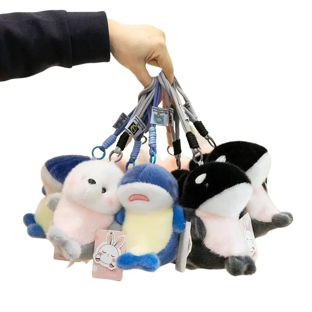 Kawaii Marine Animal Fuzzy Cool Keychains - Cute Soft Whale/Orca/Shark Bag Charms with Lanyard, Sports & Outdoor Protective Gear Accessories for Backpacks, Gifts for Her, Animals, Whimsy