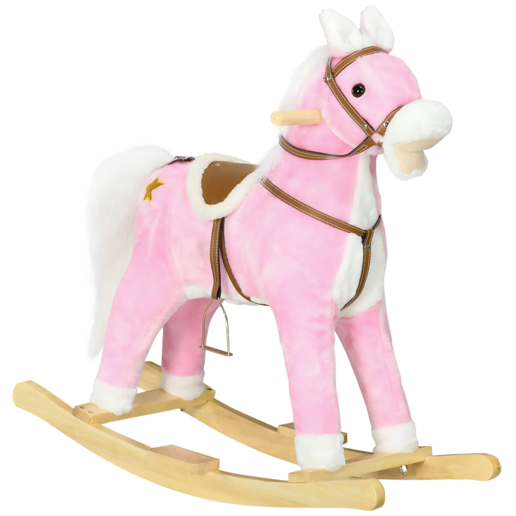 Qaba Rocking Horse Toddler Ride on Horse with Sound Saddle