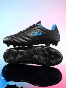 1 Pair Teen & Adult Long Studs Soccer Cleats | Classic Performance Style | Breathable Synthetic Leather Upper + Rubber Anti-Slip Sole | For Natural/Artificial Turf / Student Leagues / Amateur Matches | Football Boots
