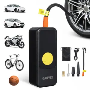 [NEW PRODUCT - FLASH SALE] Garvee 150PSI Wireless Tire Inflator Air Compressor – Digital Pressure Gauge, Auto Shut-Off, Type-C Charging, LED Light, Rechargeable Battery – Car, Motorcycle, Two-wheeler, Sports Balls – Bright Yellow - US Standard
