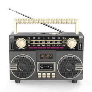 Vintage Portable Radio, Multifunctional Radio, AM/FM/SW Radio with Antenna, USB Rechargeable Radio with AUX & TF Card Playback, Suitable for Home & Outdoor Use