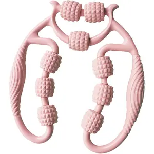 9 Wheels Premium Foam Roller,Muscle Roller,Deep Tissue Massager for Legs,Arms,Neck,Calves,Thighs,Back,Tennis and Golfer Elbow,Relieve Muscle Soreness,Stiffness and Tightness (Pink)